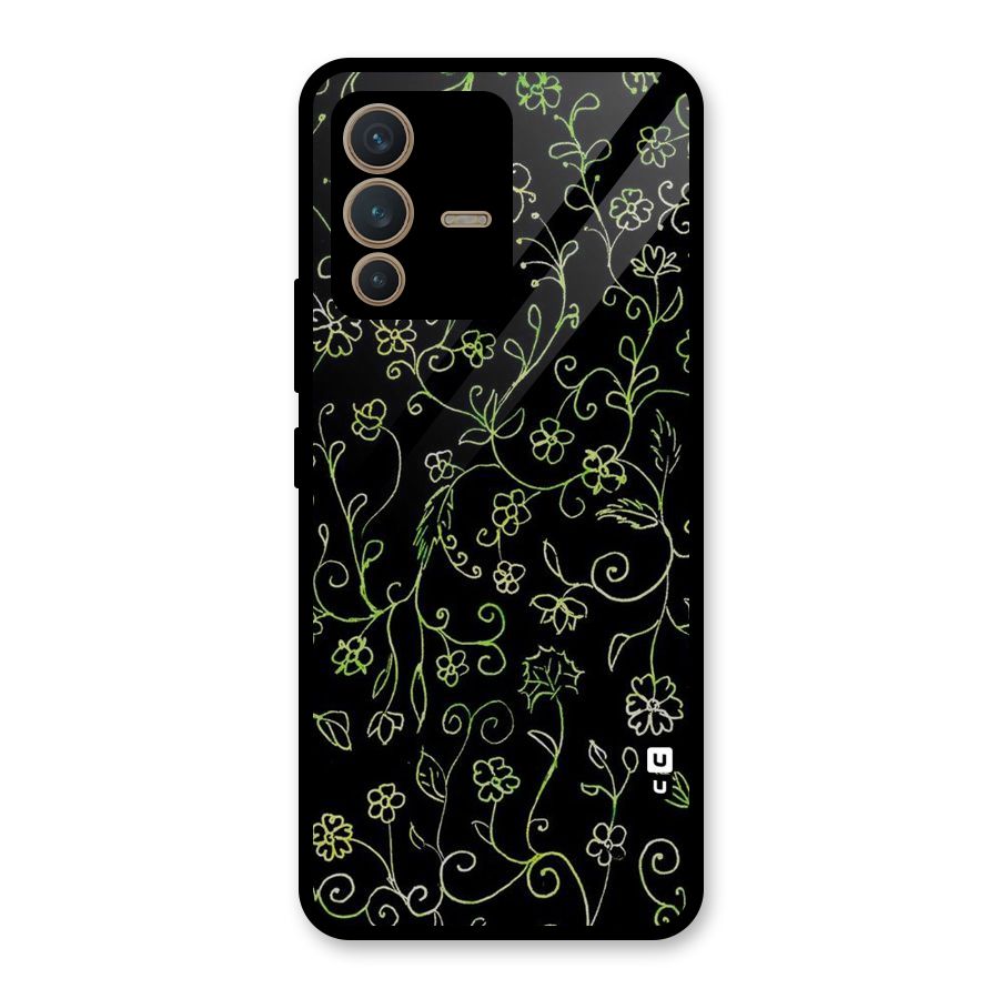 Green Leaves Glass Back Case for Vivo V23 5G