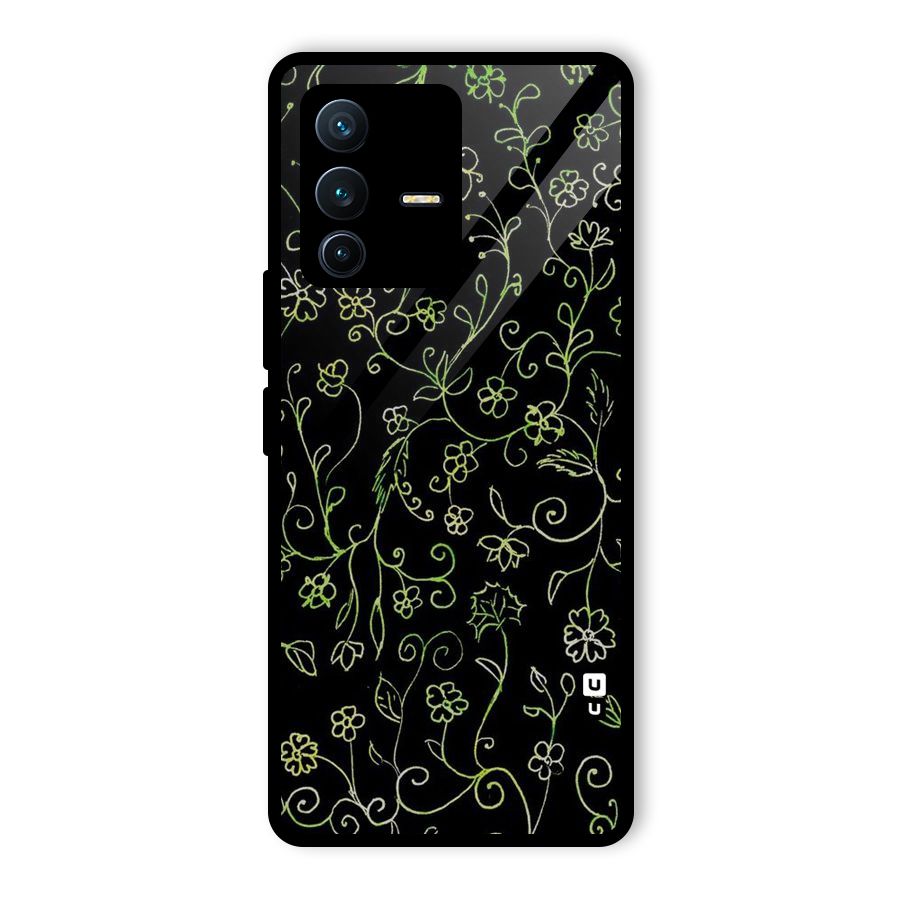 Green Leaves Glass Back Case for Vivo V23 Pro