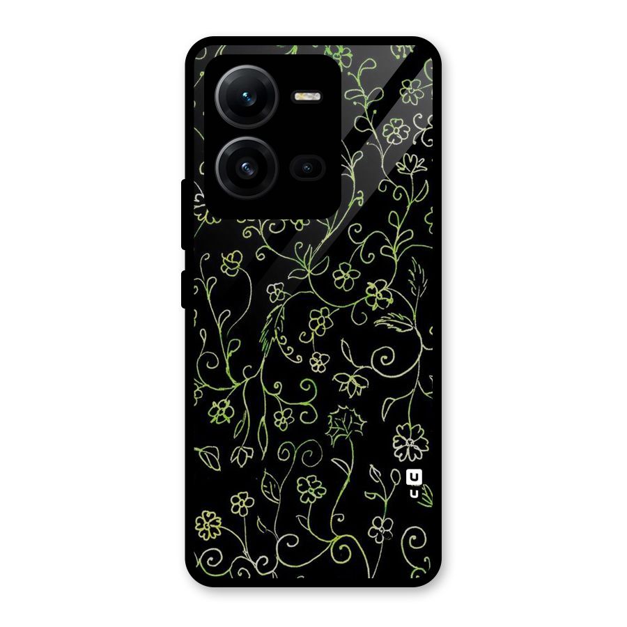 Green Leaves Glass Back Case for Vivo V25