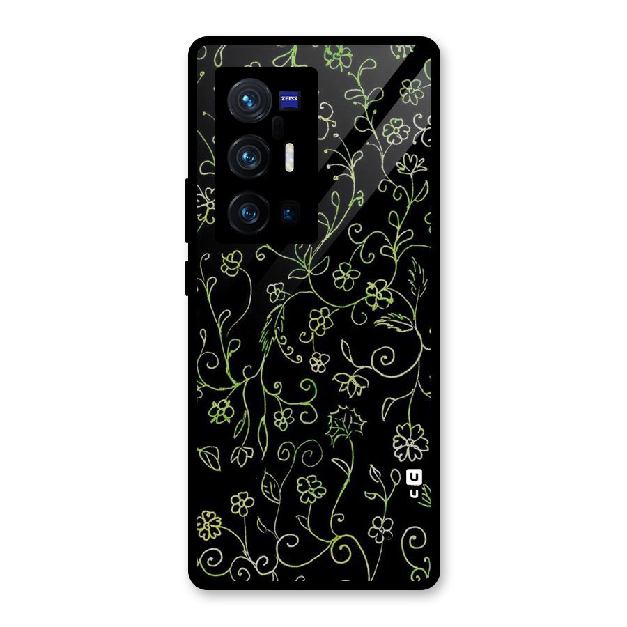 Green Leaves Glass Back Case for Vivo X70 Pro Plus