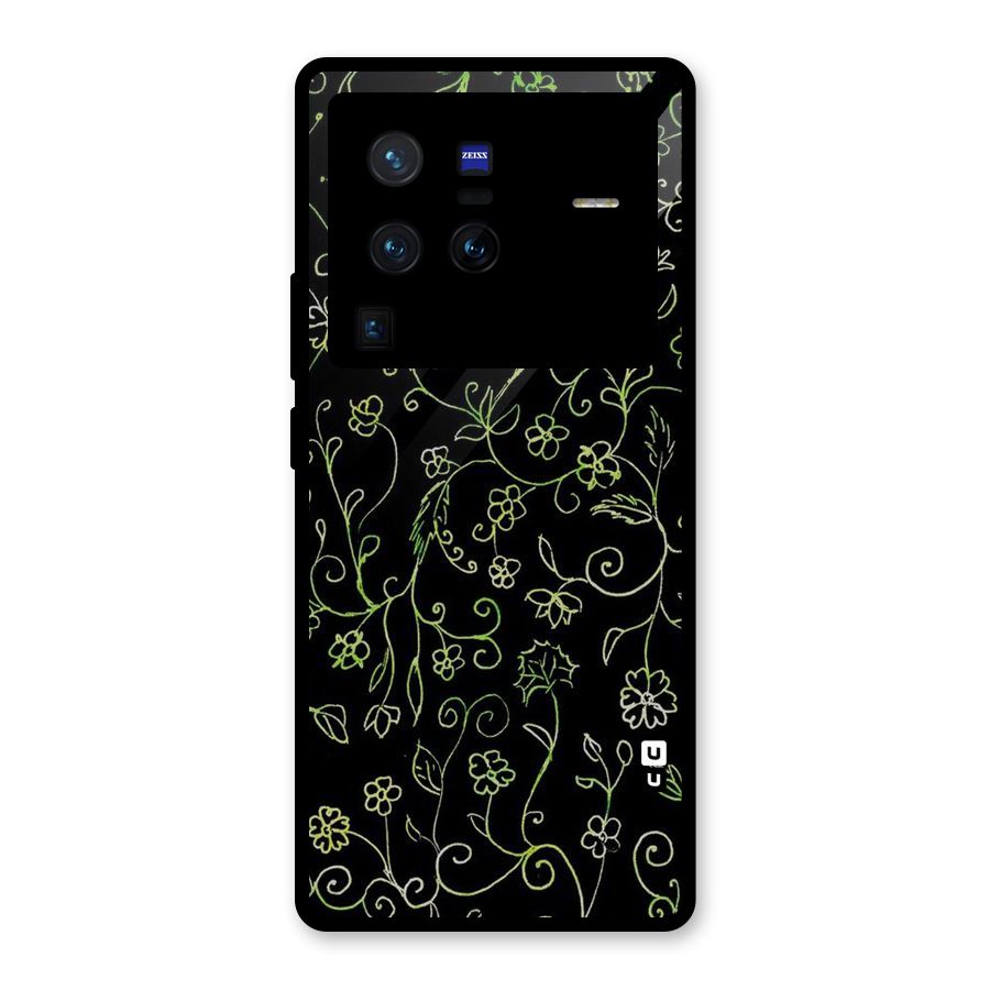 Green Leaves Glass Back Case for Vivo X80 Pro