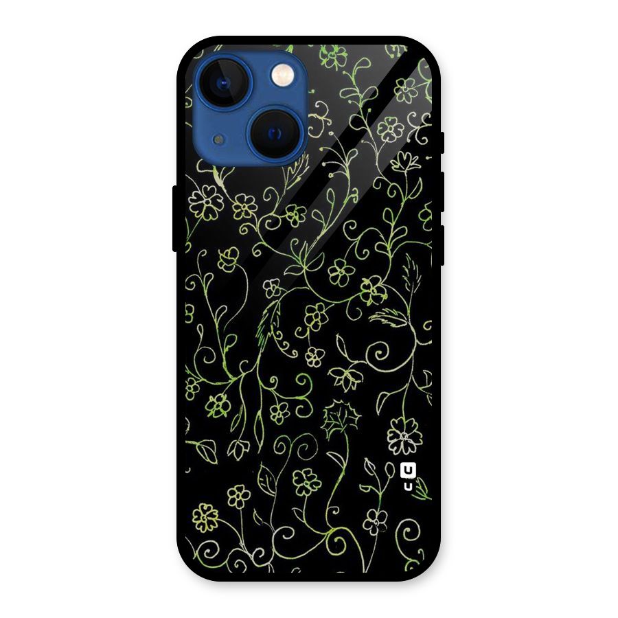 Green Leaves Glass Back Case for iPhone 13 Mini