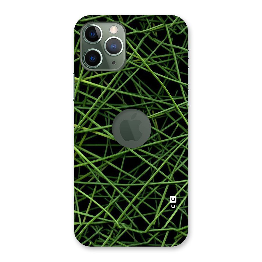 Green Lines Back Case for iPhone 11 Pro Logo  Cut