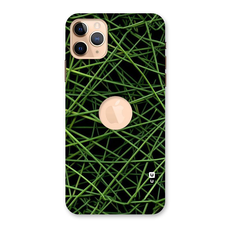 Green Lines Back Case for iPhone 11 Pro Max Logo Cut