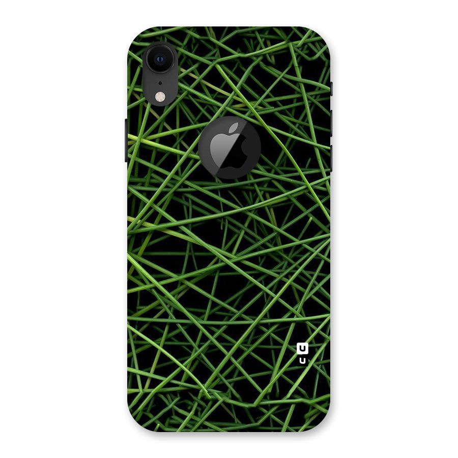 Green Lines Back Case for iPhone XR Logo Cut