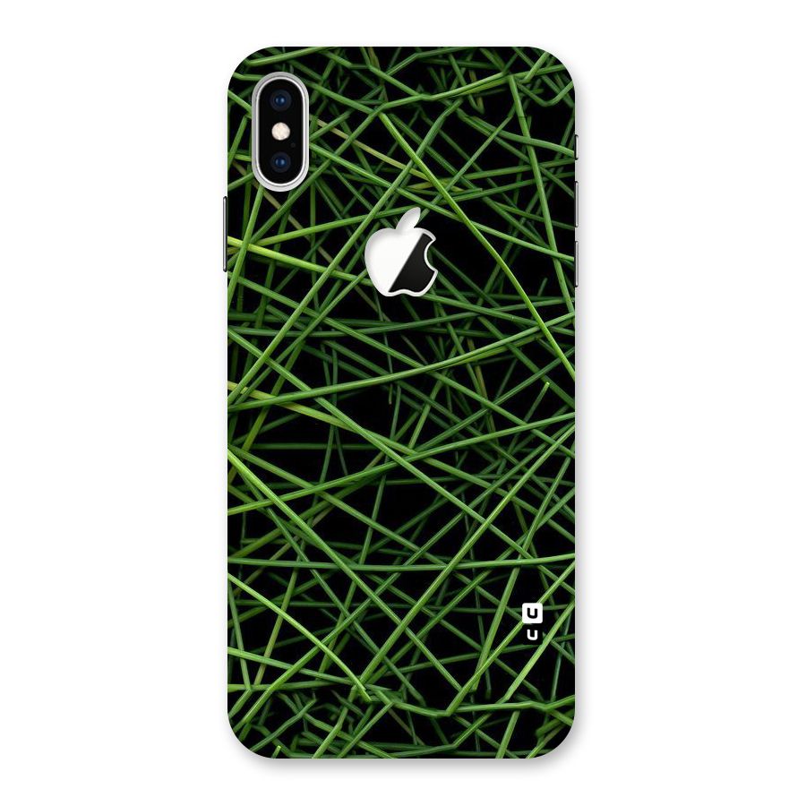 Green Lines Back Case for iPhone XS Max Apple Cut