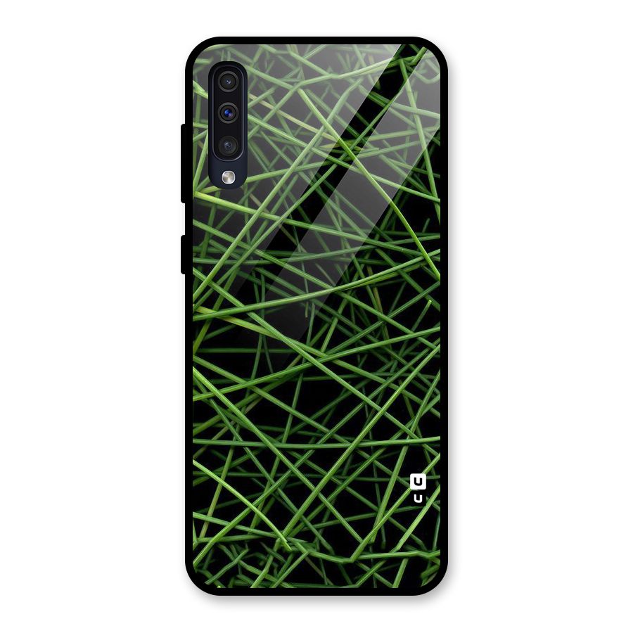 Green Lines Glass Back Case for Galaxy A30s