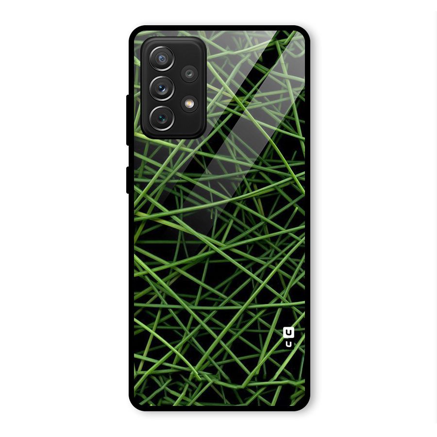 Green Lines Glass Back Case for Galaxy A72