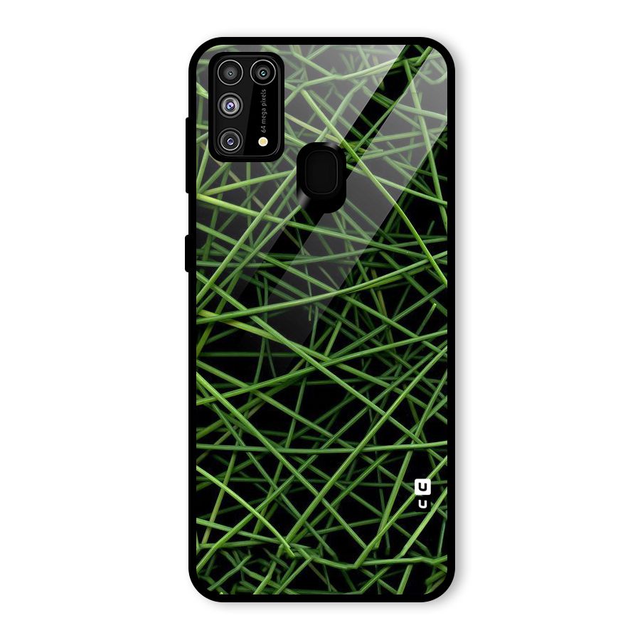 Green Lines Glass Back Case for Galaxy F41