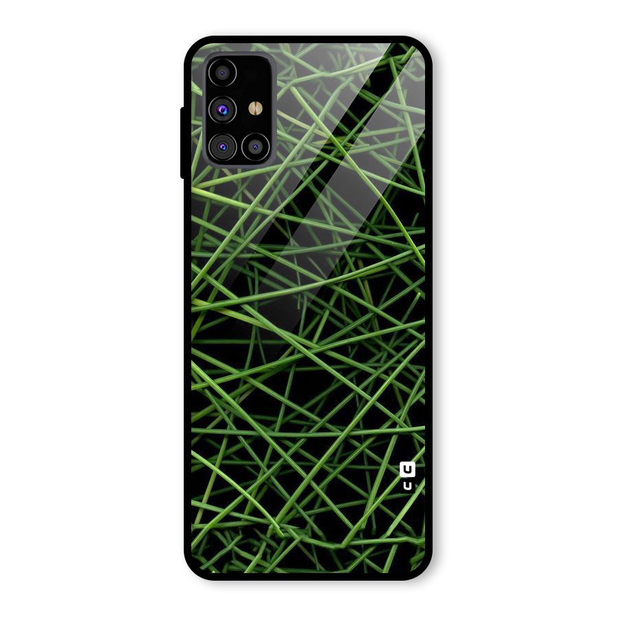 Green Lines Glass Back Case for Galaxy M31s