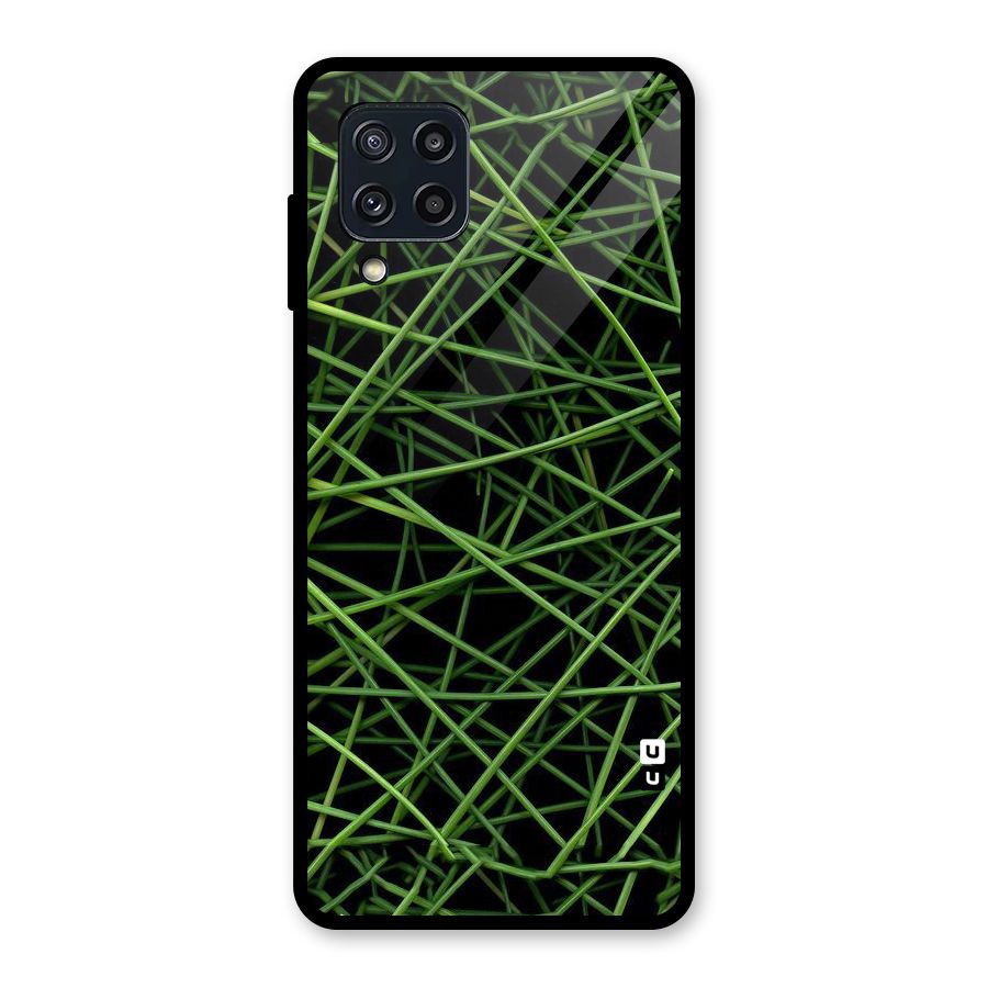 Green Lines Glass Back Case for Galaxy M32