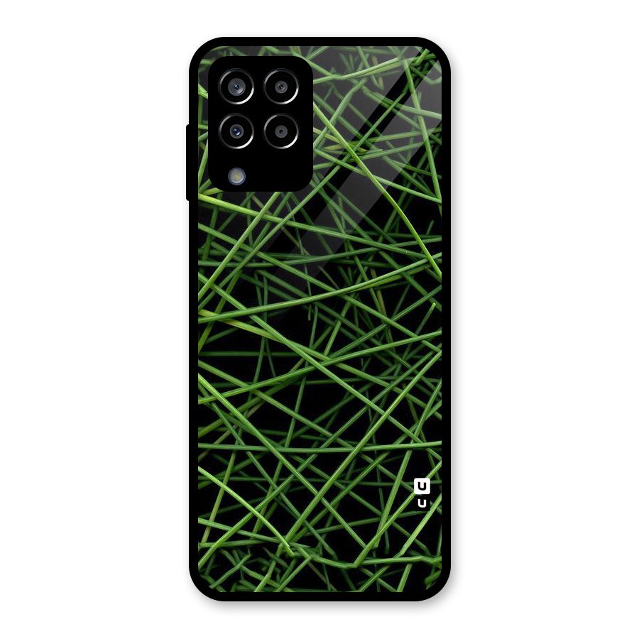 Green Lines Glass Back Case for Galaxy M33