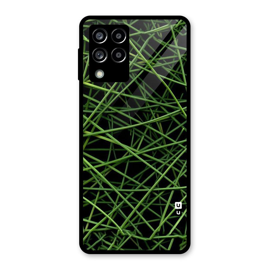 Green Lines Glass Back Case for Galaxy M53 5G