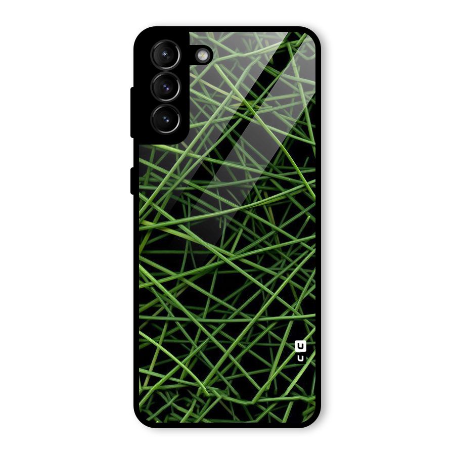 Green Lines Glass Back Case for Galaxy S21 Plus