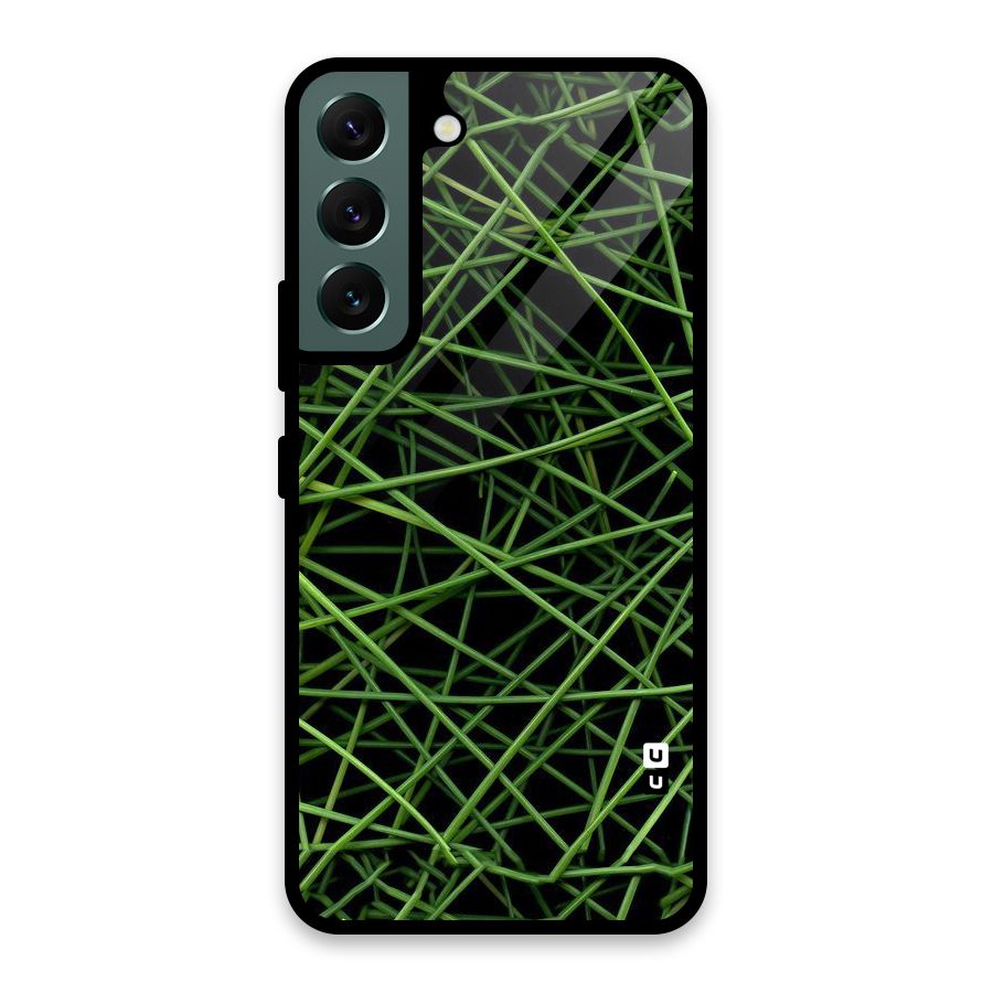 Green Lines Glass Back Case for Galaxy S22 5G