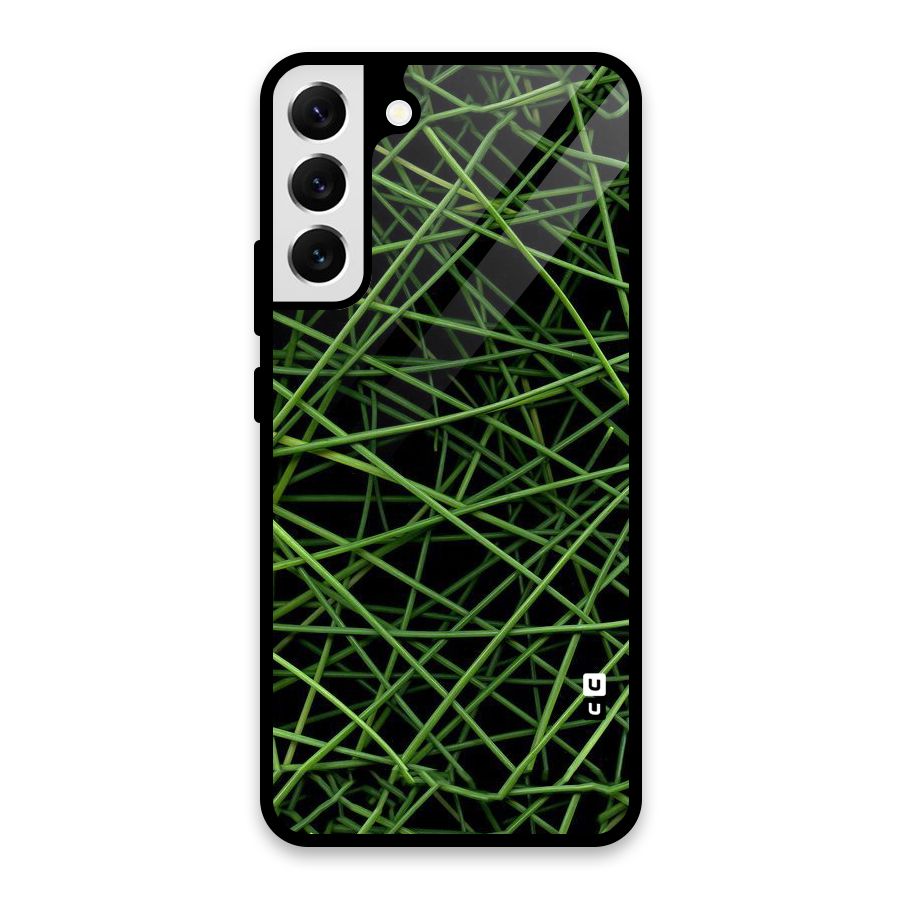 Green Lines Glass Back Case for Galaxy S22 Plus 5G