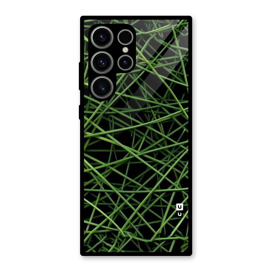 Green Lines Glass Back Case for Galaxy S23 Ultra