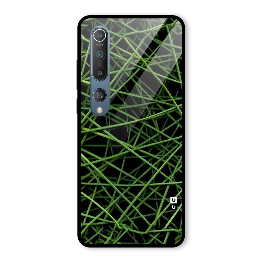 Green Lines Glass Back Case for Mi 10