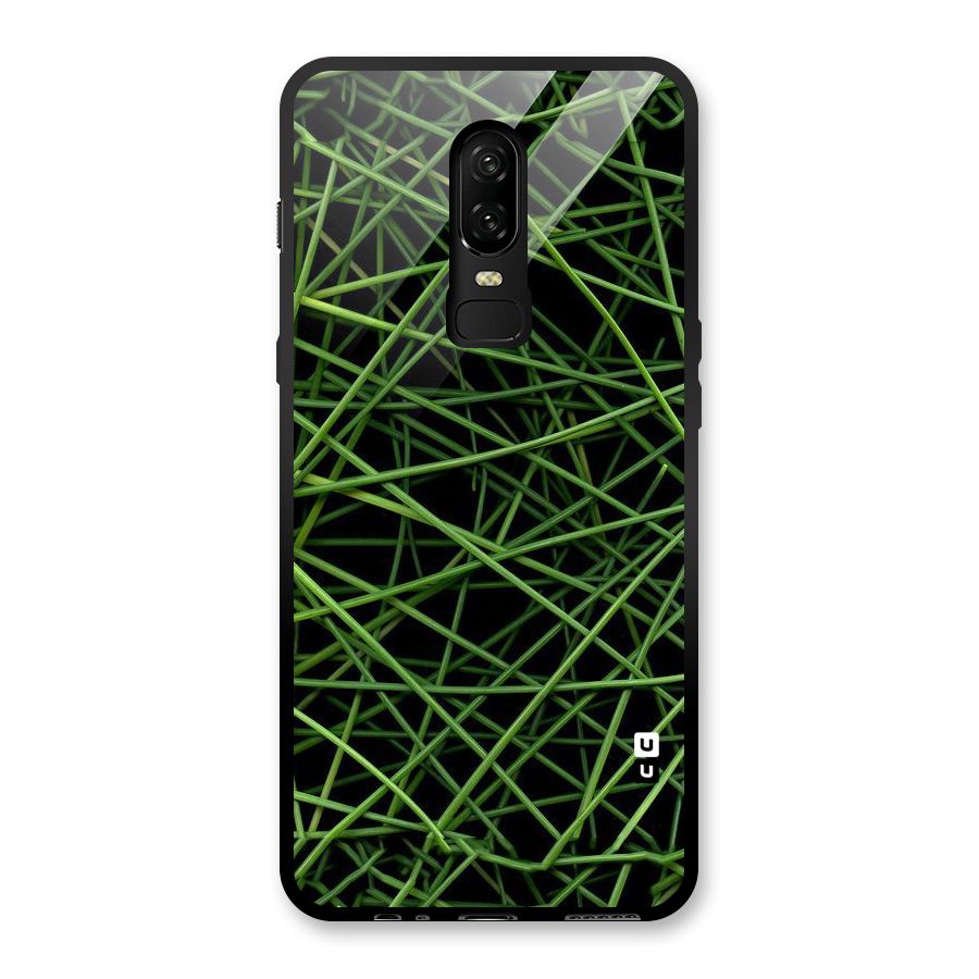 Green Lines Glass Back Case for OnePlus 6