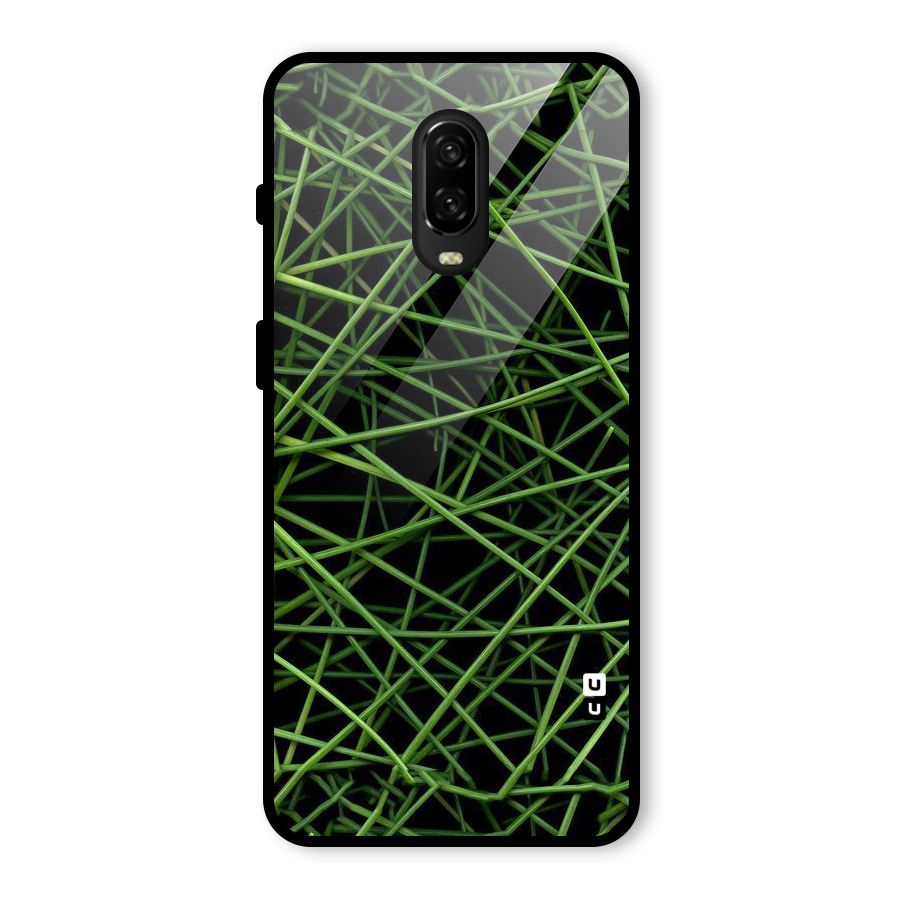 Green Lines Glass Back Case for OnePlus 6T