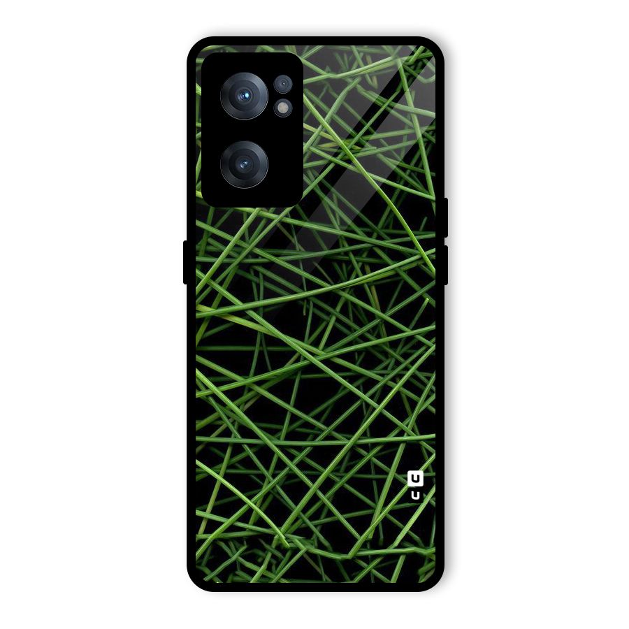 Green Lines Glass Back Case for OnePlus Nord CE 2 5G