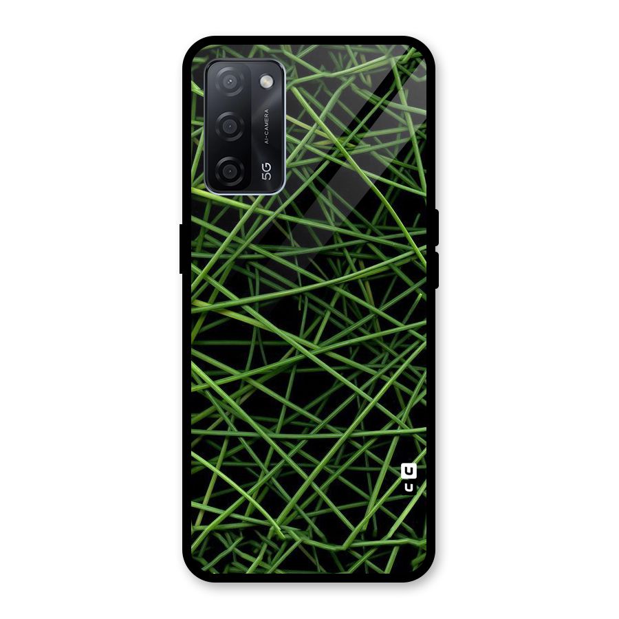 Green Lines Glass Back Case for Oppo A53s 5G