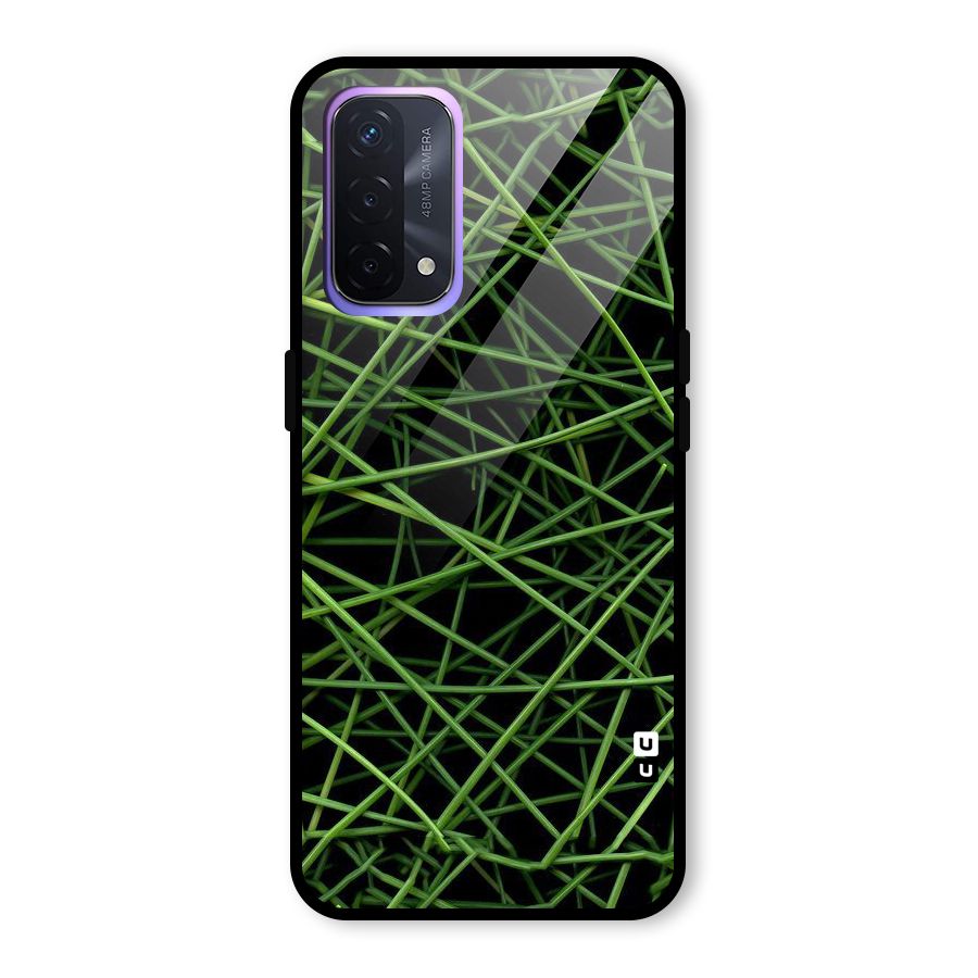 Green Lines Glass Back Case for Oppo A74 5G