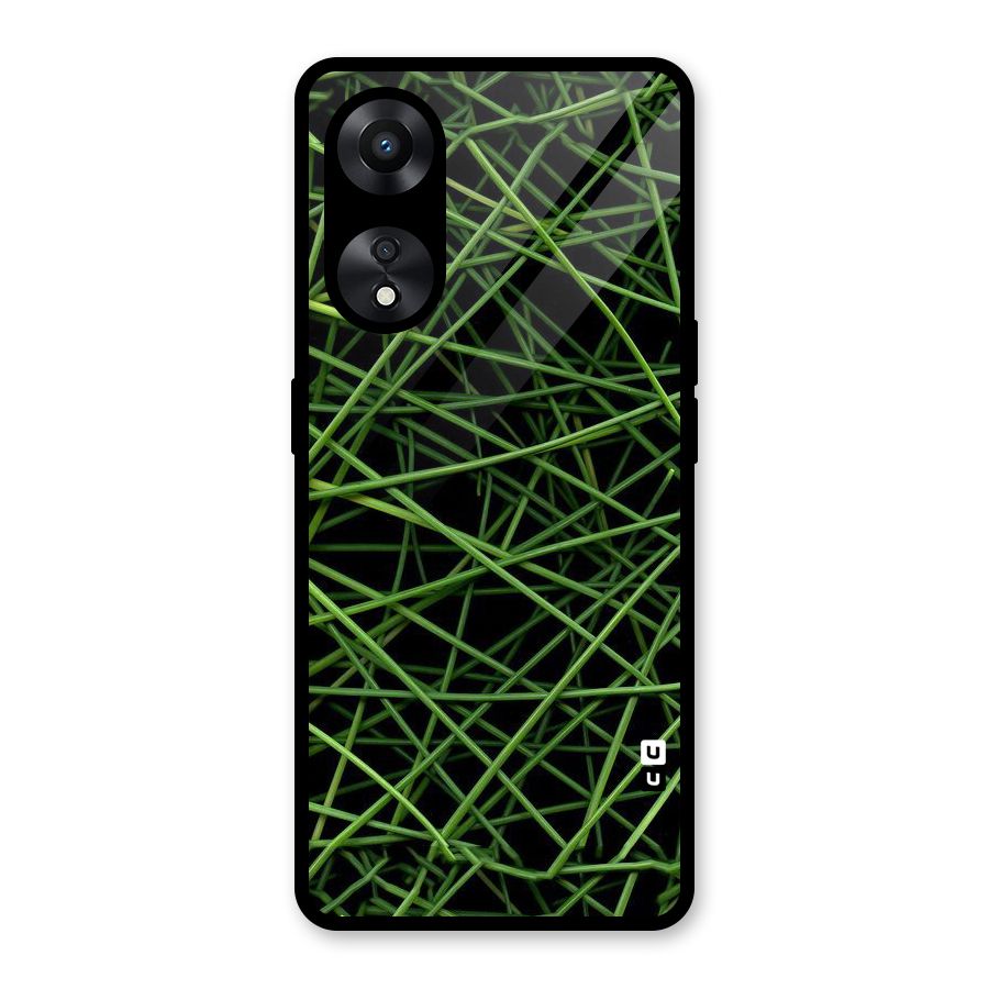 Green Lines Glass Back Case for Oppo A78