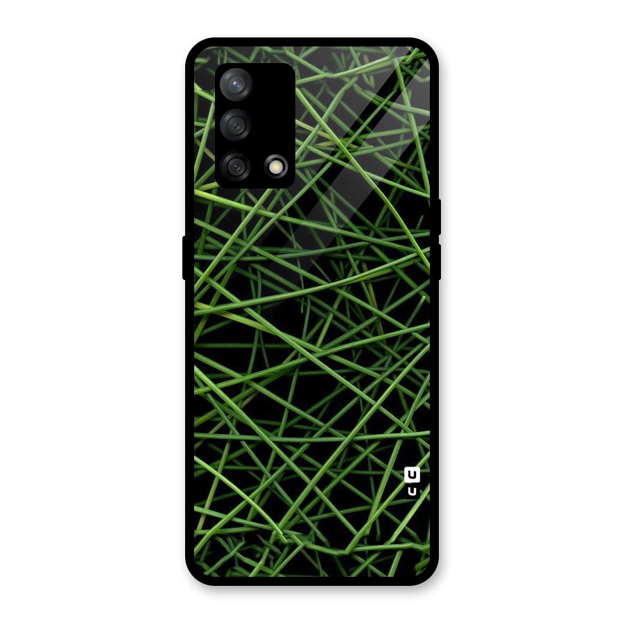 Green Lines Glass Back Case for Oppo F19