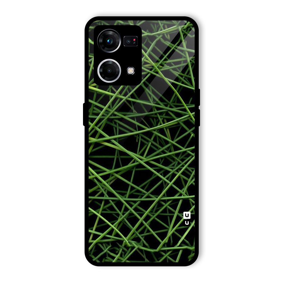 Green Lines Glass Back Case for Oppo F21s Pro 4G