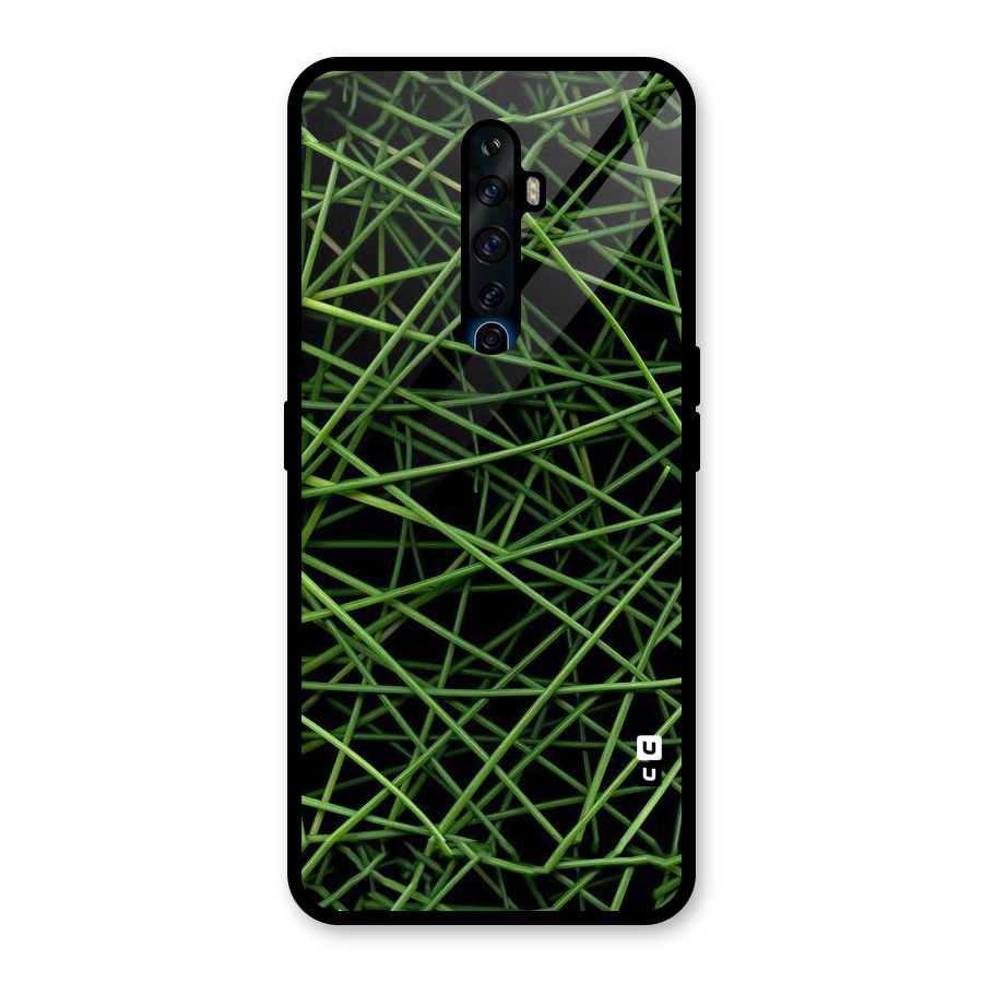 Green Lines Glass Back Case for Oppo Reno2 F