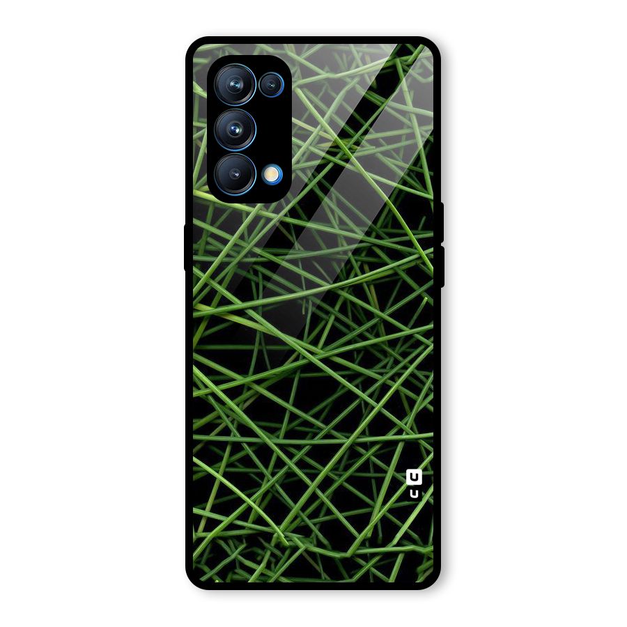Green Lines Glass Back Case for Oppo Reno5 Pro 5G
