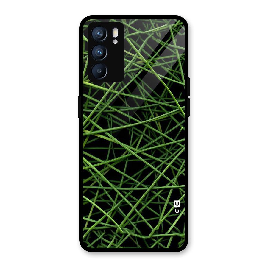 Green Lines Glass Back Case for Oppo Reno6 5G