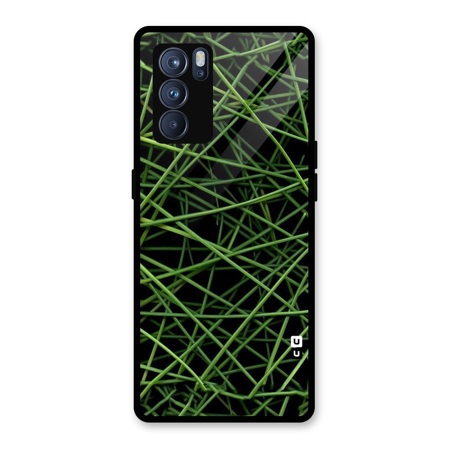 Green Lines Glass Back Case for Oppo Reno6 Pro 5G