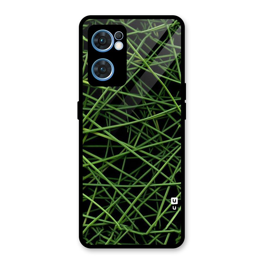 Green Lines Glass Back Case for Oppo Reno7 5G
