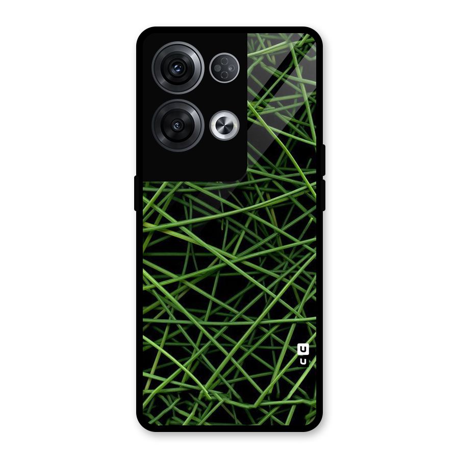 Green Lines Glass Back Case for Oppo Reno8 Pro 5G