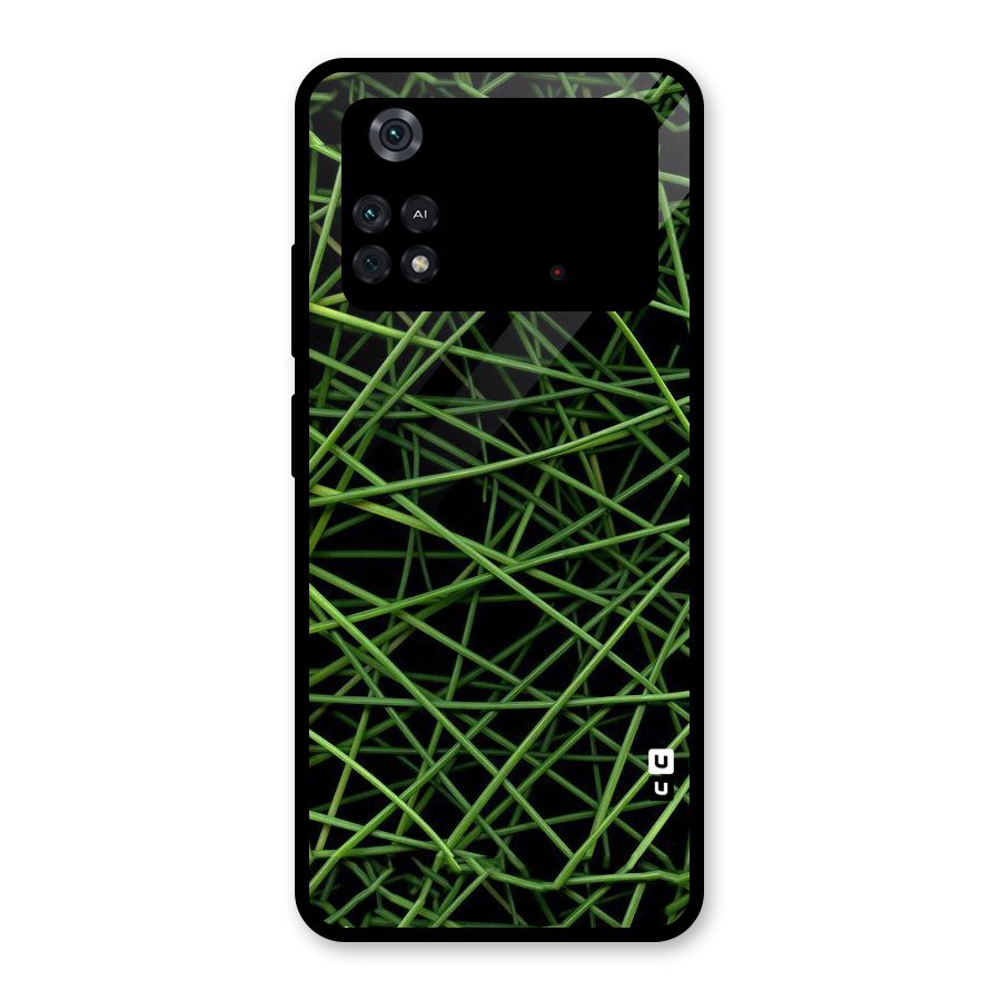 Green Lines Glass Back Case for Poco M4 Pro 4G