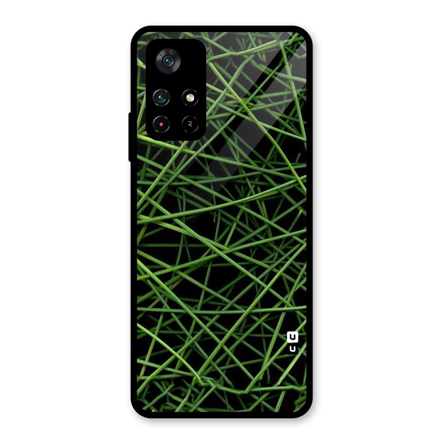 Green Lines Glass Back Case for Poco M4 Pro 5G