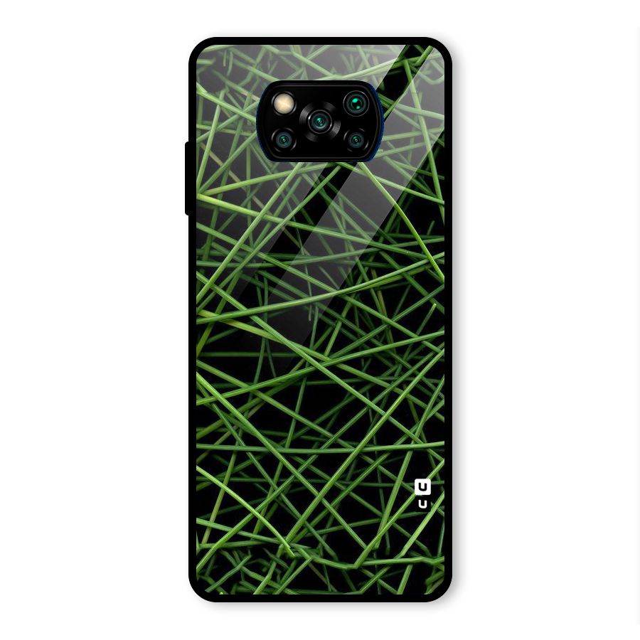 Green Lines Glass Back Case for Poco X3 Pro