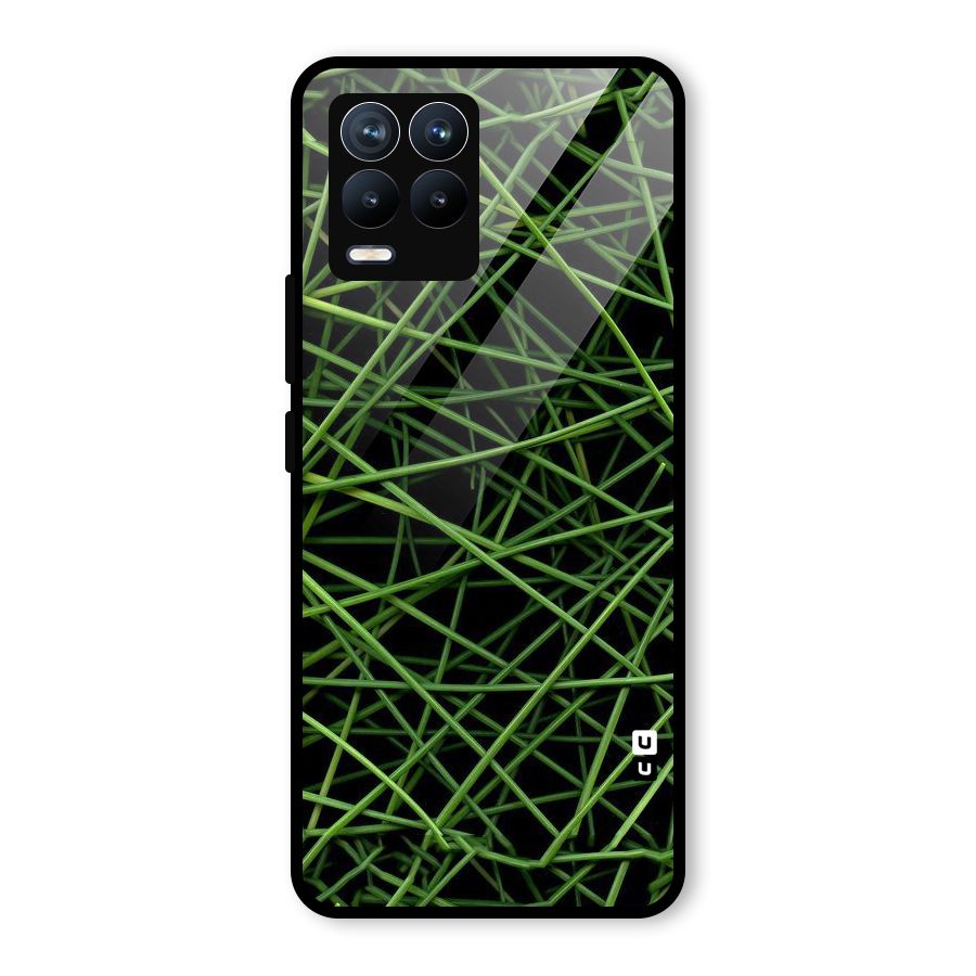 Green Lines Glass Back Case for Realme 8