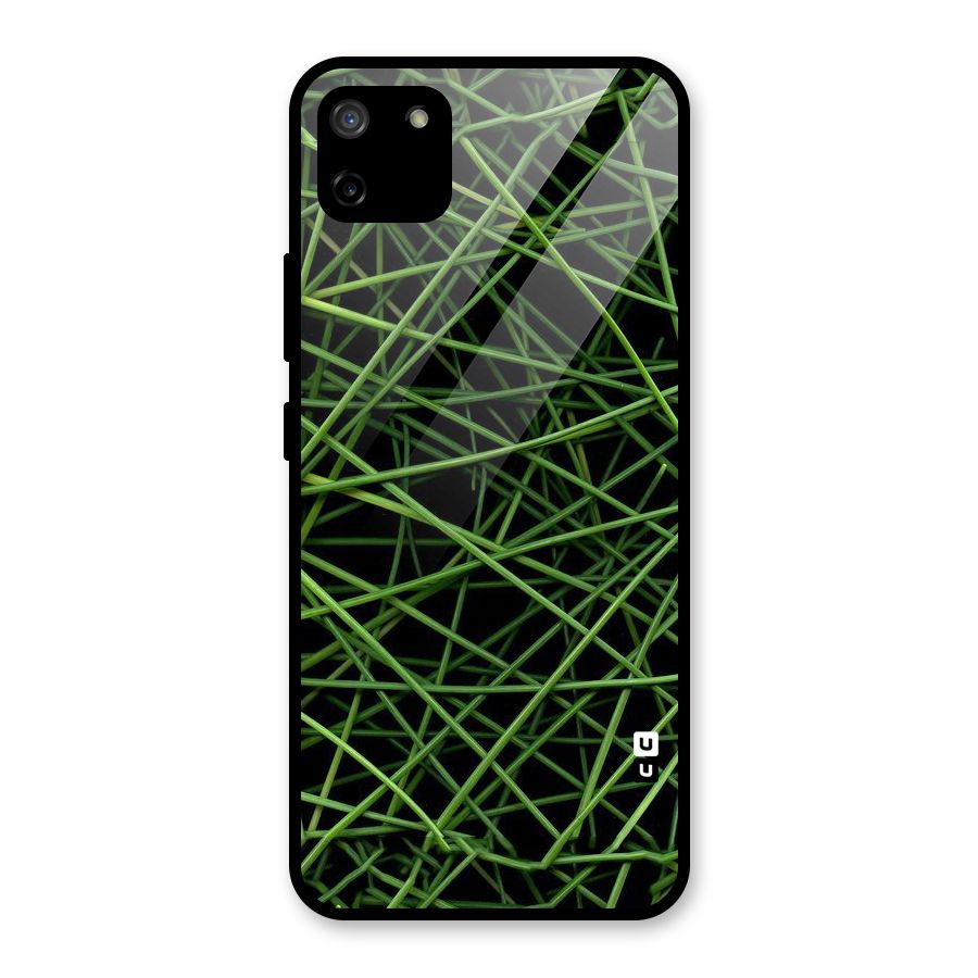 Green Lines Glass Back Case for Realme C11