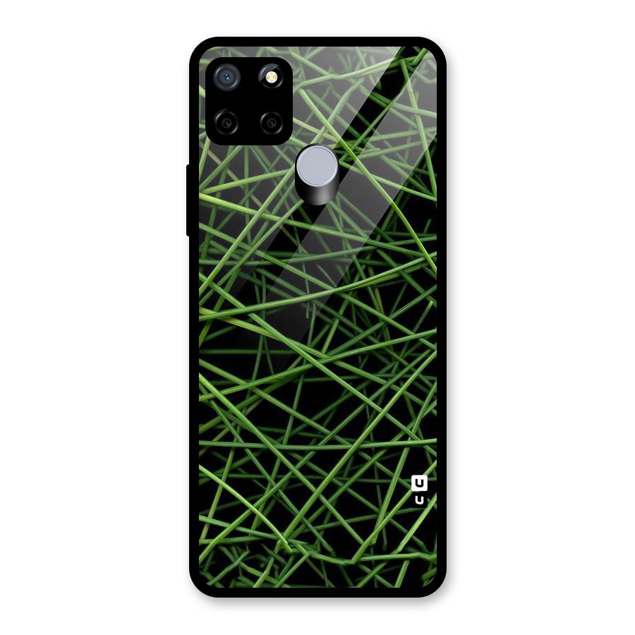 Green Lines Glass Back Case for Realme C12