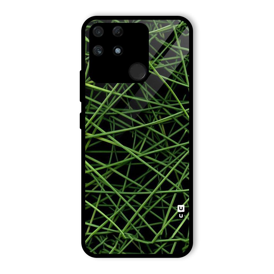 Green Lines Glass Back Case for Realme Narzo 50A