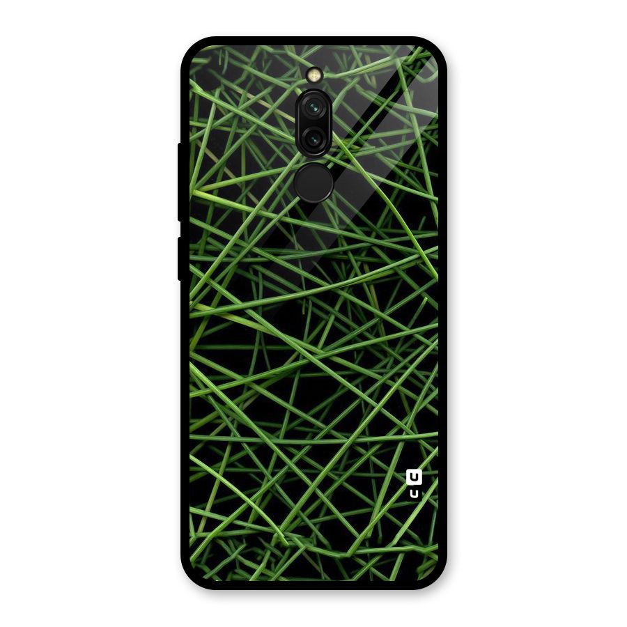 Green Lines Glass Back Case for Redmi 8