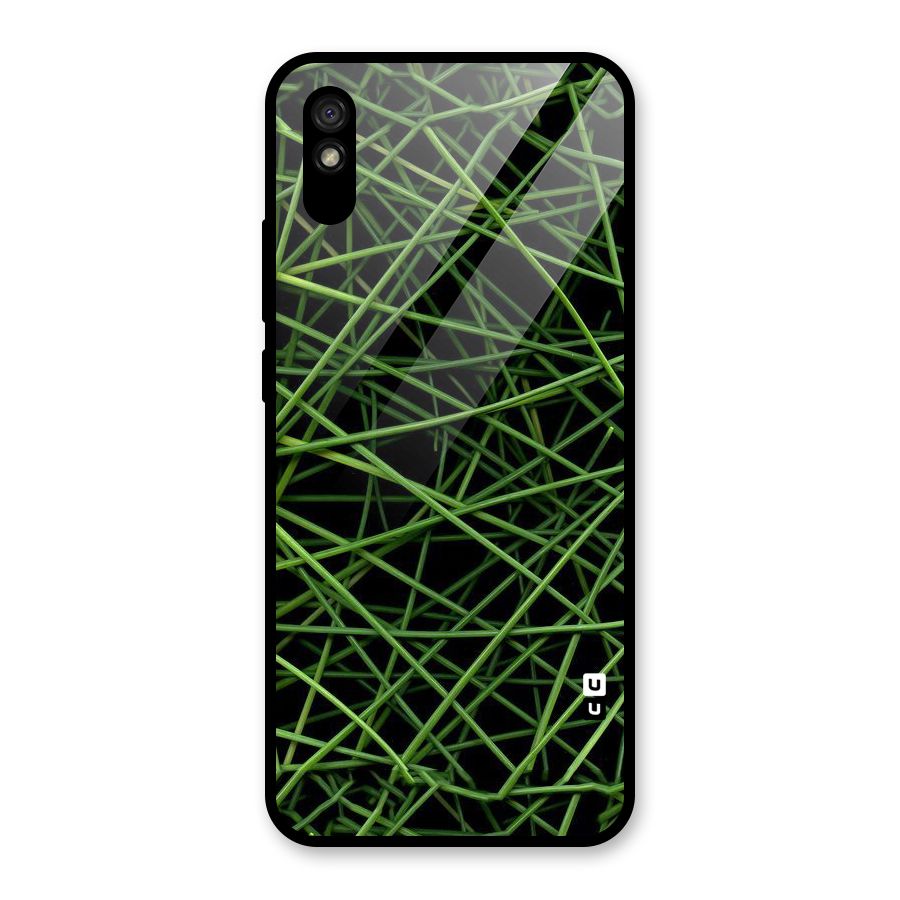 Green Lines Glass Back Case for Redmi 9A