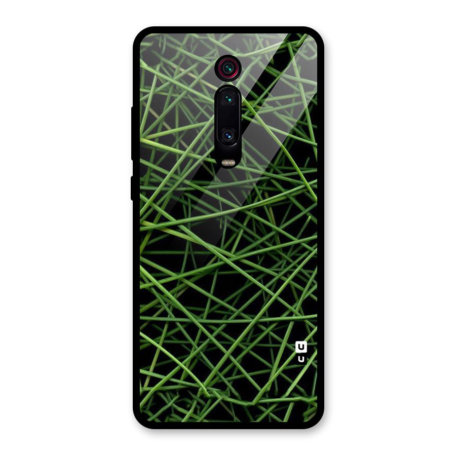 Green Lines Glass Back Case for Redmi K20 Pro