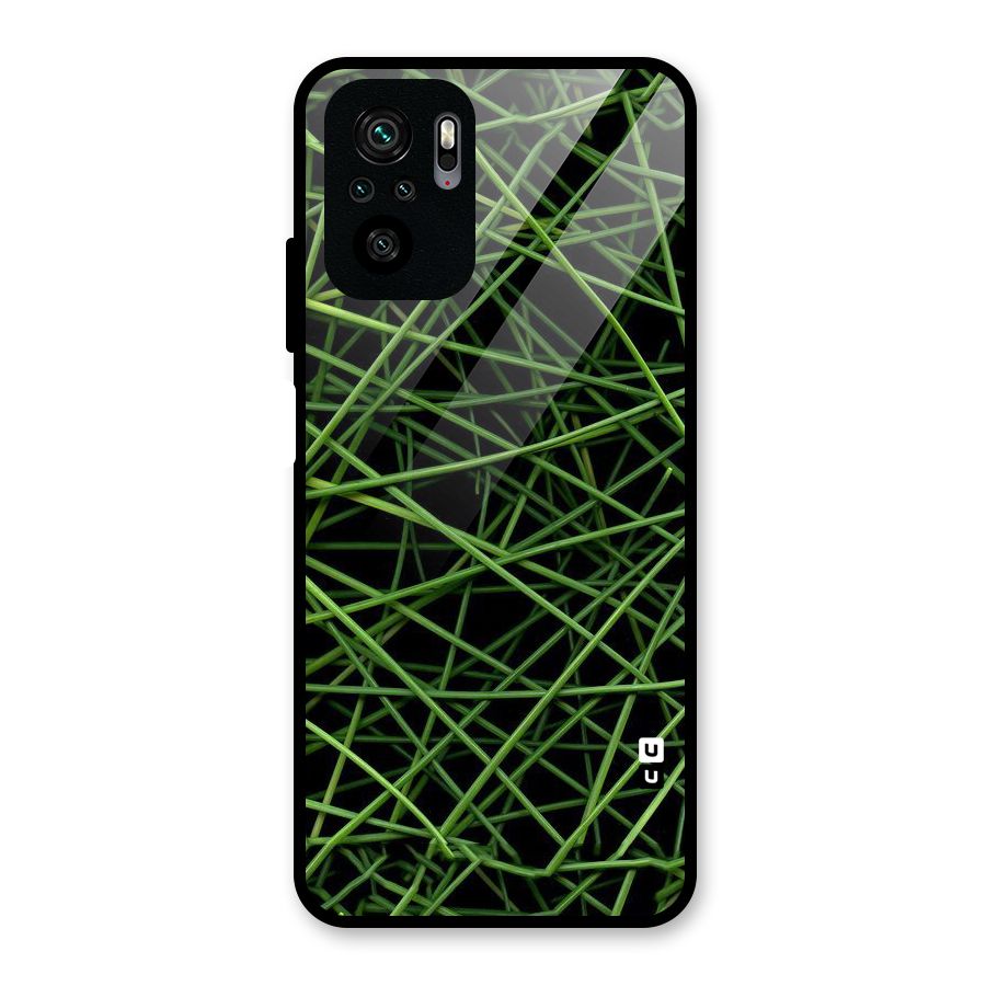 Green Lines Glass Back Case for Redmi Note 10S
