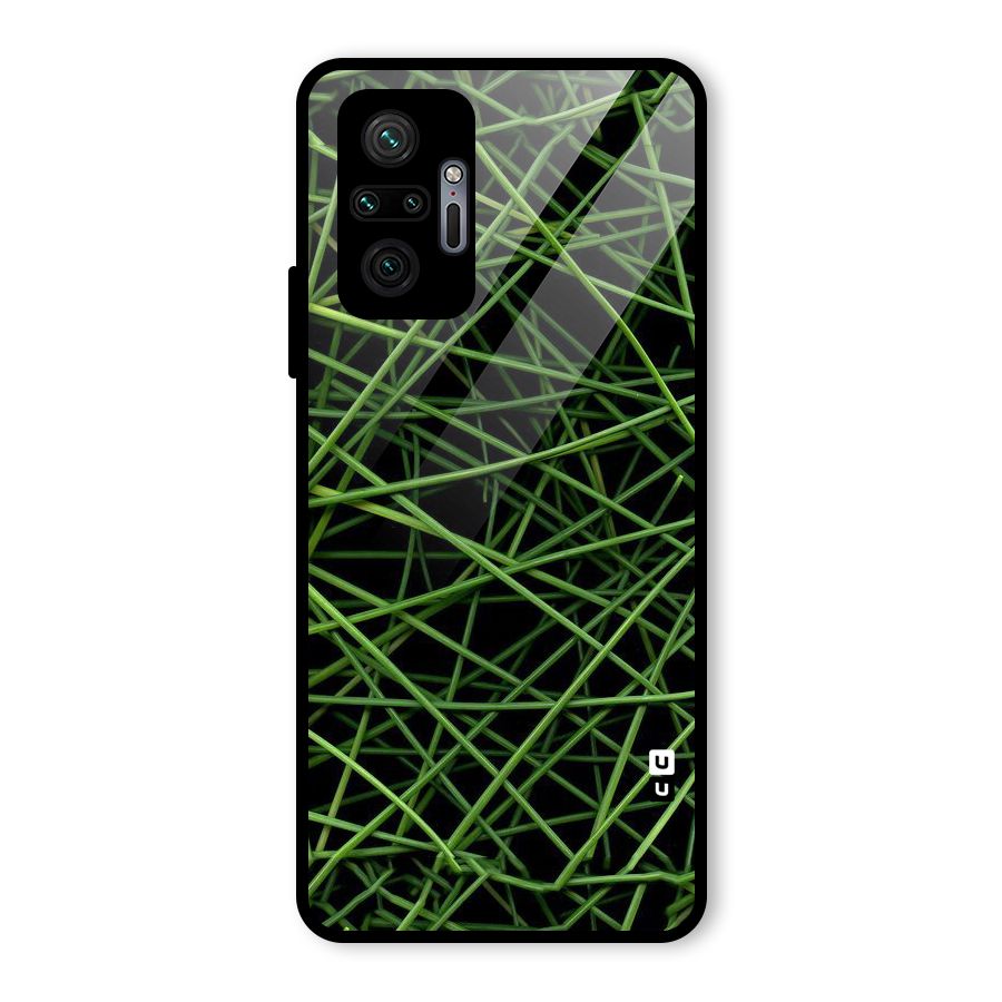 Green Lines Glass Back Case for Redmi Note 10 Pro