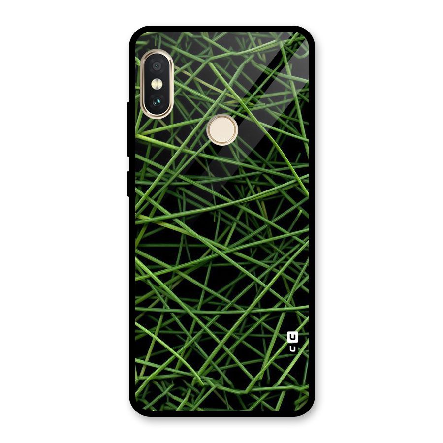 Green Lines Glass Back Case for Redmi Note 5 Pro
