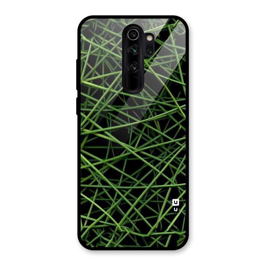 Green Lines Glass Back Case for Redmi Note 8 Pro